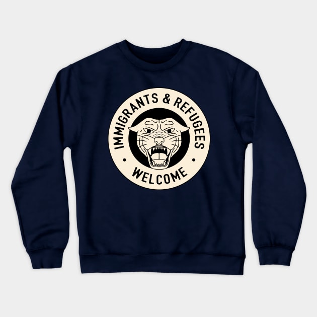 Immigrants and Refugees Welcome Crewneck Sweatshirt by Football from the Left
